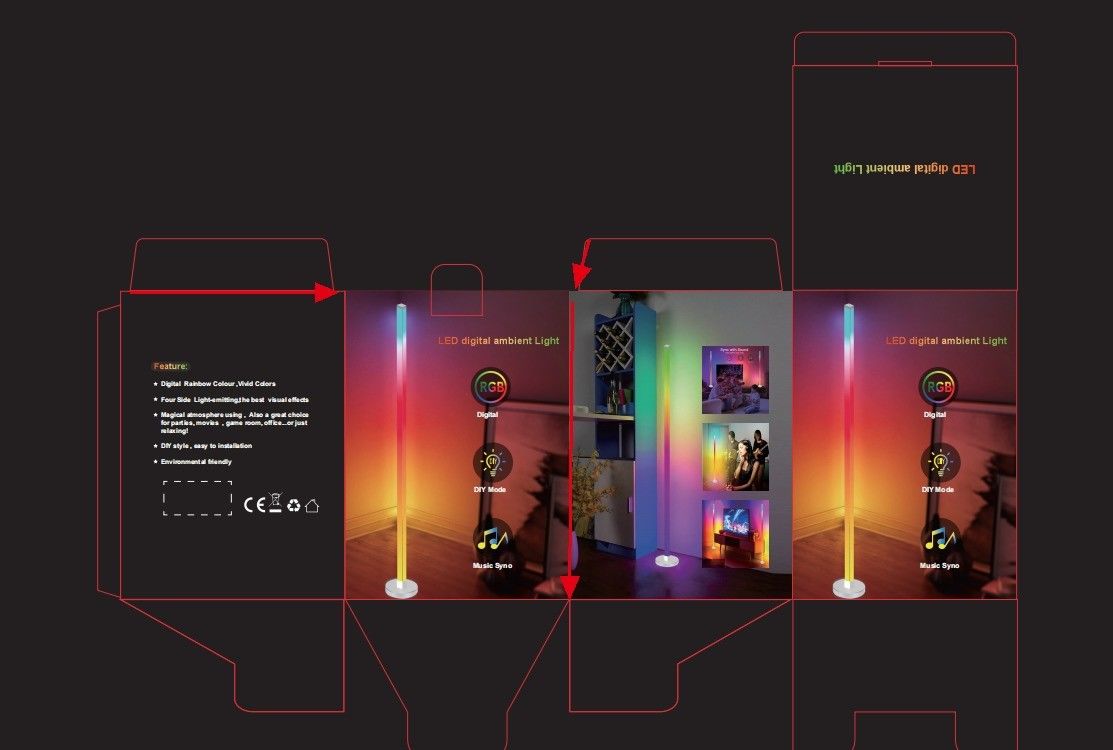 2024 Modern Silinder Rgb Berwarna-warni Led Ambient Light App Smart Atmosphere Lampu Lantai