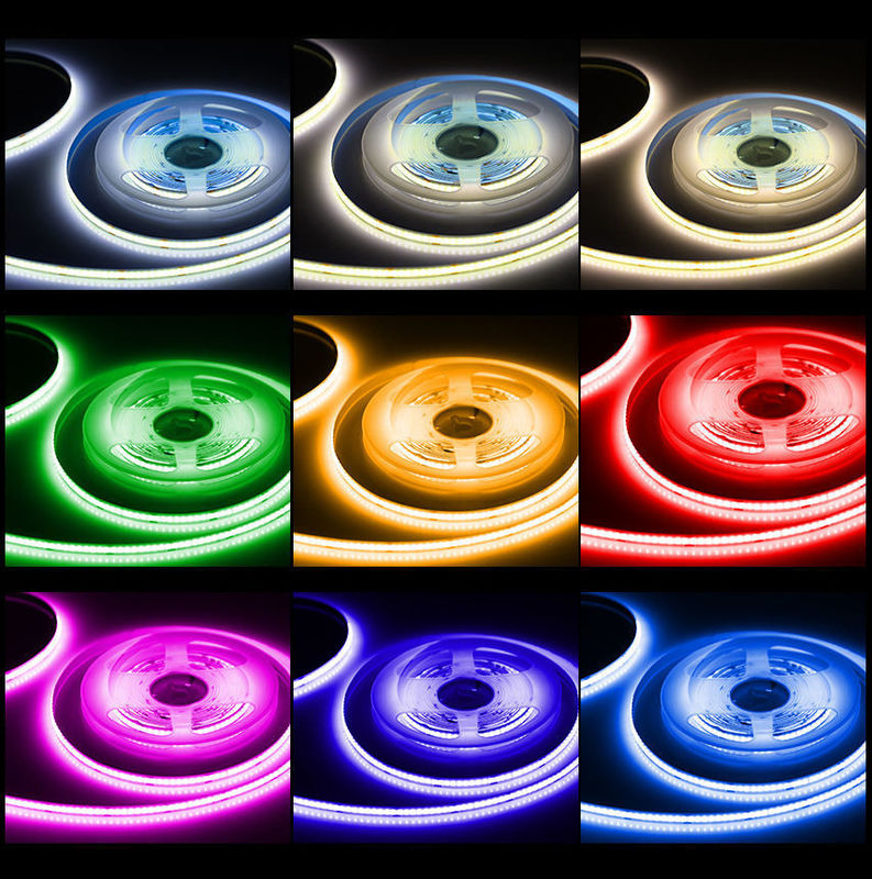 90lm/W COB LED Strip DC24V CRI90 312LEDs/m dengan lem Dam Stabil dan 60000 Jam Kehidupan Kerja