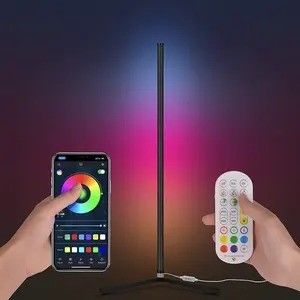 Kamar tidur RGB IC Gaming Lampu ruang tamu Ambient Mood Light Standing LED Corner Floor Lamp