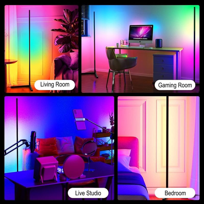 Kamar tidur RGB IC Gaming Lampu ruang tamu Ambient Mood Light Standing LED Corner Floor Lamp