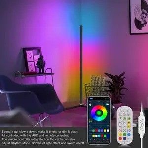 Kamar tidur RGB IC Gaming Lampu ruang tamu Ambient Mood Light Standing LED Corner Floor Lamp