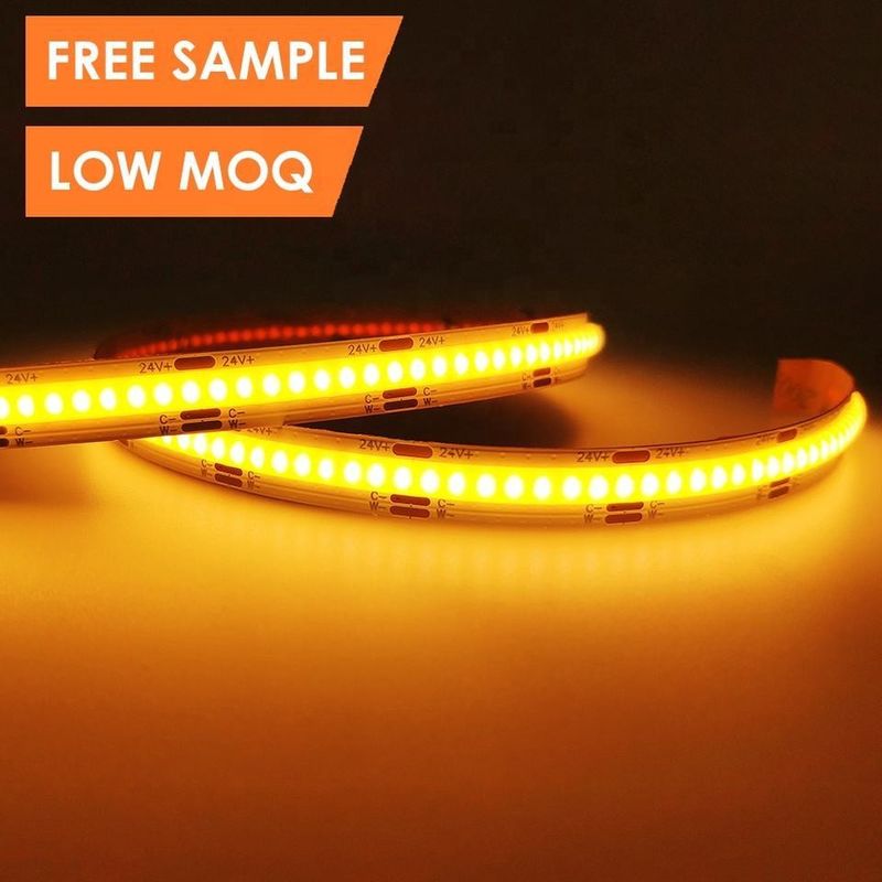 Cob Led Strip Cob Light Strip 5V 12V 24V Disesuaikan 50000 Jam Umur 0,15kg