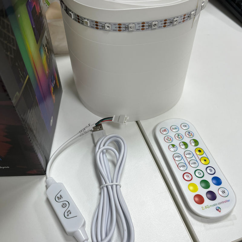 2- RGB IC Smart Corner Light Remote Controlled Tuya Dukungan Google Alexa LED Corner Floor Lamp Untuk ruang tamu
