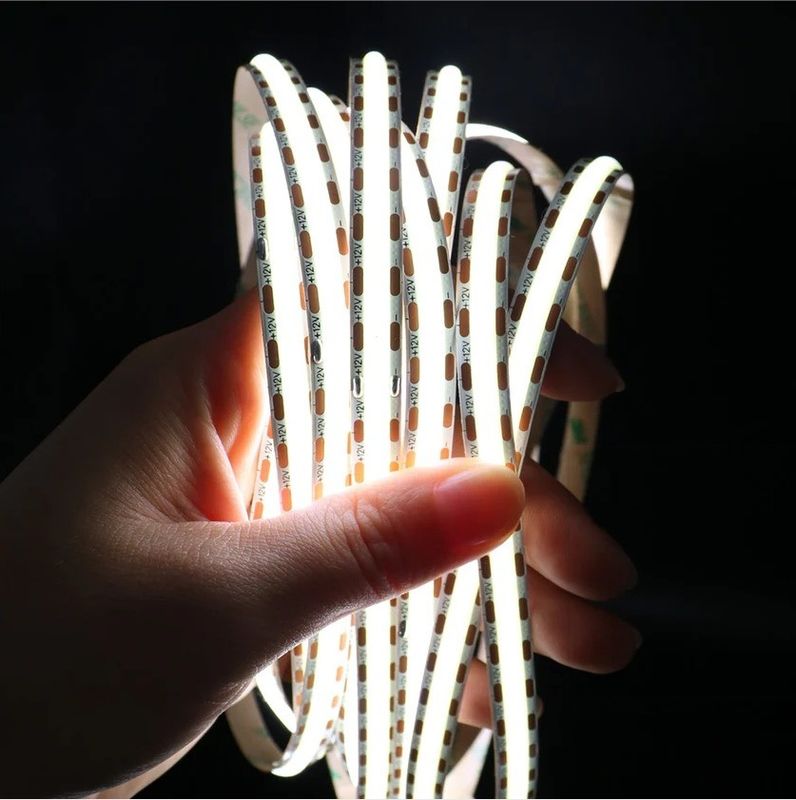Desain pencahayaan dan sirkuit COB Led Strip Light 5m per Roll 12v 24v 480Leds 3 90Ra