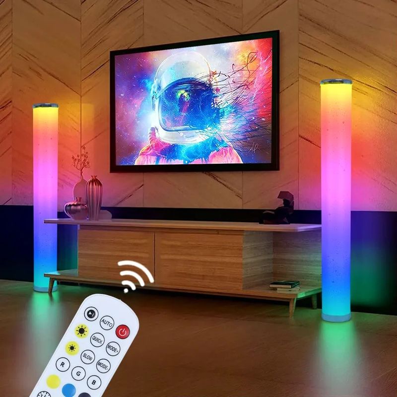 Modern Pencahayaan Kamar Tidur Wifi App di samping ranjang Dan remote control Corner Standing Floor Light