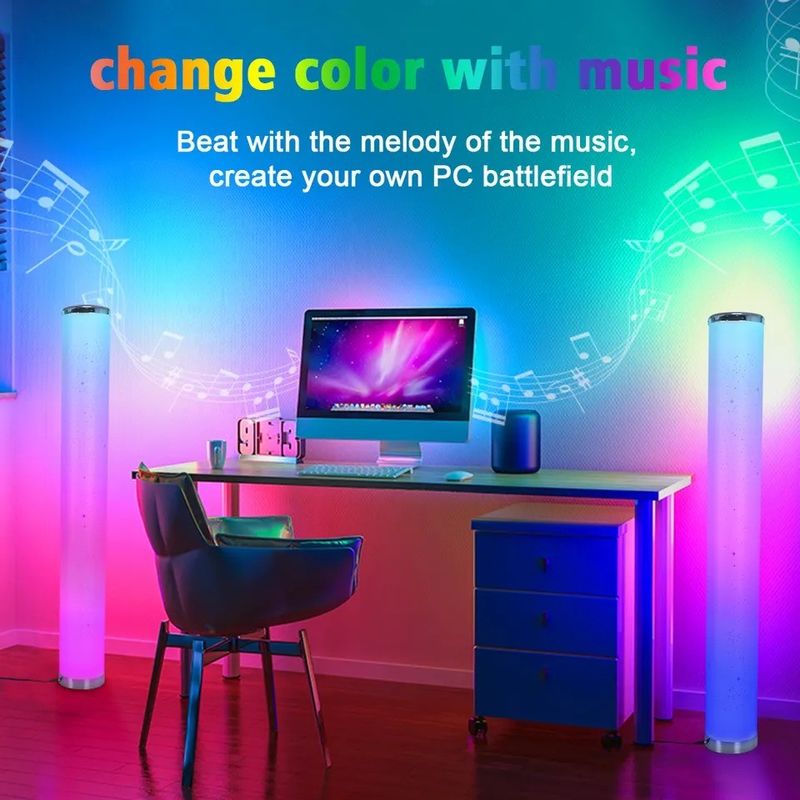 Modern Pencahayaan Kamar Tidur Wifi App di samping ranjang Dan remote control Corner Standing Floor Light