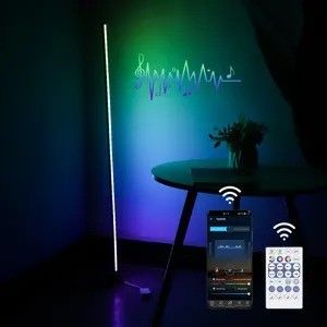Modern Pencahayaan Kamar Tidur Wifi App di samping ranjang Dan remote control Corner Standing Floor Light