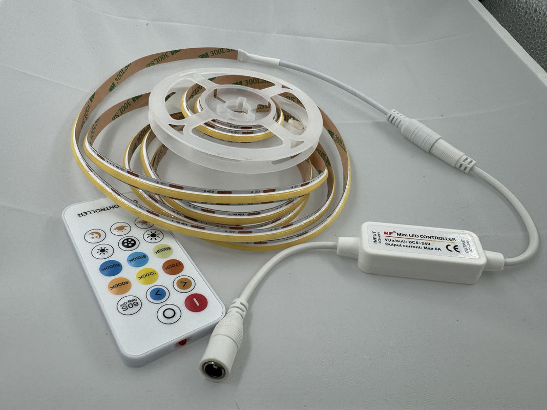 DC12V/24V Input Voltage LED Strip Kit dengan lampu COB dimmable dan Smart Driver