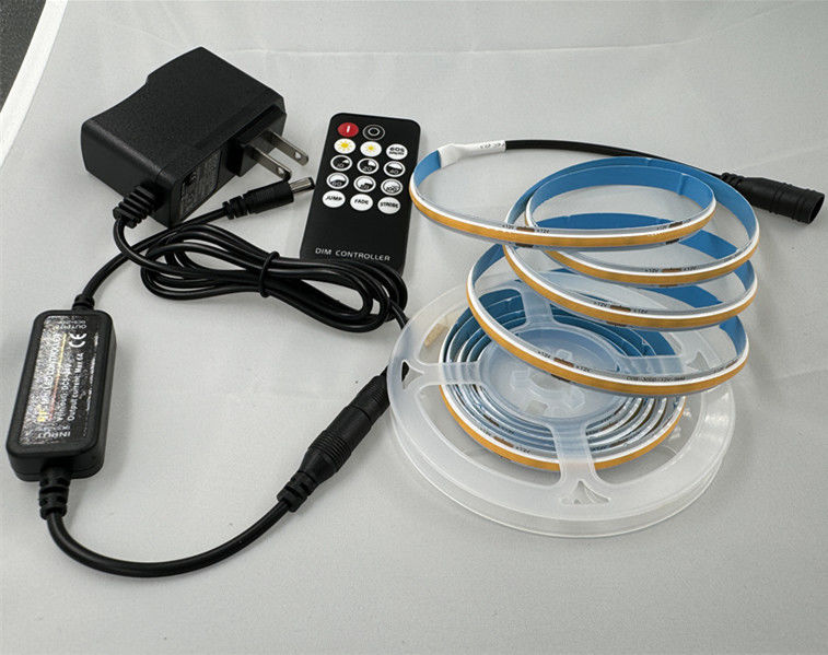 DC12V/24V Input Voltage LED Strip Kit dengan lampu COB dimmable dan Smart Driver