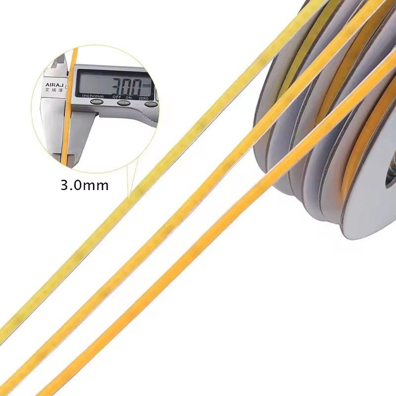 Strip LED COB 12V 1CM Pemotongan 3MM Lebar Ultra Tipis 5MM 100lm CRI90 3 320LED PCB Ganda