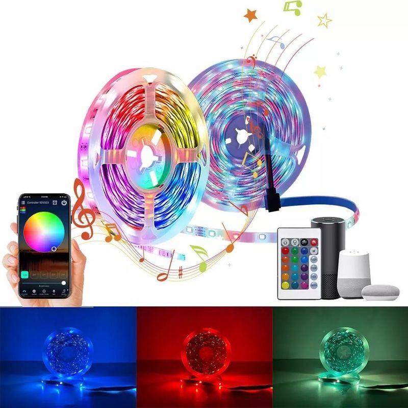 12V 5V 2835 5050 RGB WIFI Tuya Smart LED Light Strips Sync Musik untuk Dekorasi Smart Home