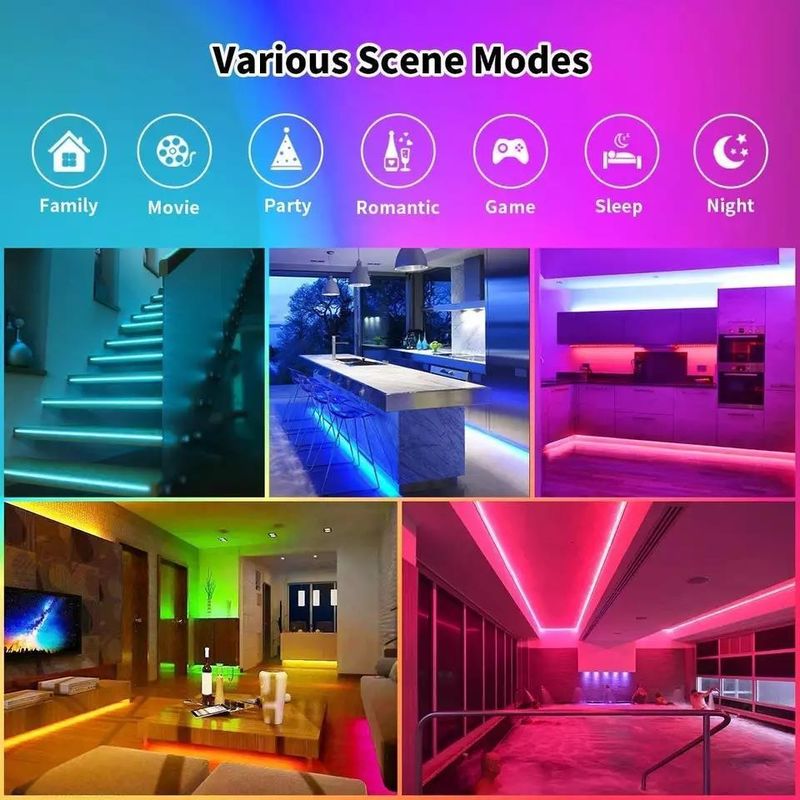 12V 5V 2835 5050 RGB WIFI Tuya Smart LED Light Strips Sync Musik untuk Dekorasi Smart Home
