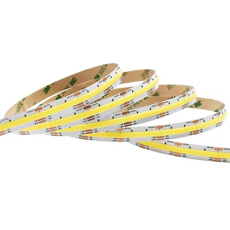 Desain LED Strip Light 560LEDS COB 12V 24V Dimmable CCT RA90 Controller Tidak ada penurunan tegangan