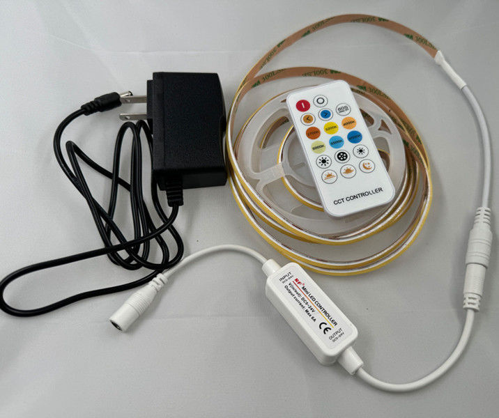 Desain LED Strip Light 560LEDS COB 12V 24V Dimmable CCT RA90 Controller Tidak ada penurunan tegangan