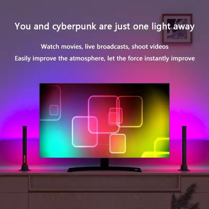 DIY HONGTOP APP Control RGBIC Lampu Lantai Berwarna untuk Dekorasi Kamar Tidur 25cm 30cm 5V