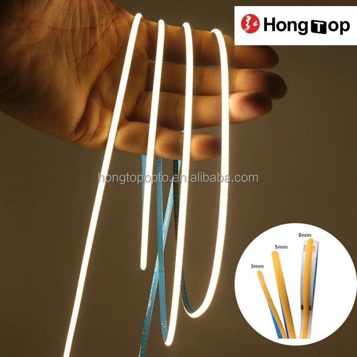5V 12V 24V COB Strip dalam warna Biru Merah Hijau Kuning Panas Putih selama 50000 Jam Umur