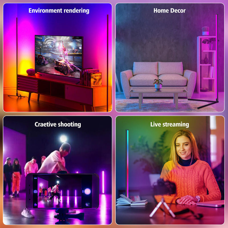 RGBIC Smart Home Lighting 3.5W Lampu Lantai LED Warna untuk Kamar Tidur Versi Desktop 45cm