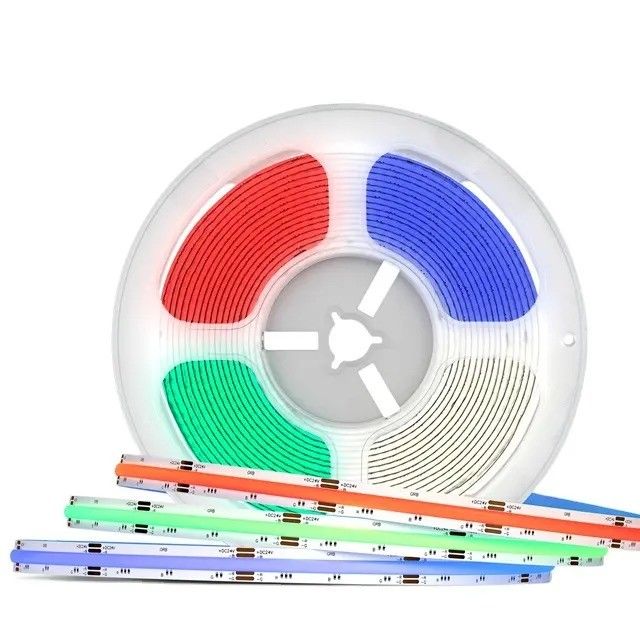 90 Ra CRI COB RGB LED Strip Light Non-Waterproof 12V 24V untuk Layanan Solusi Pencahayaan