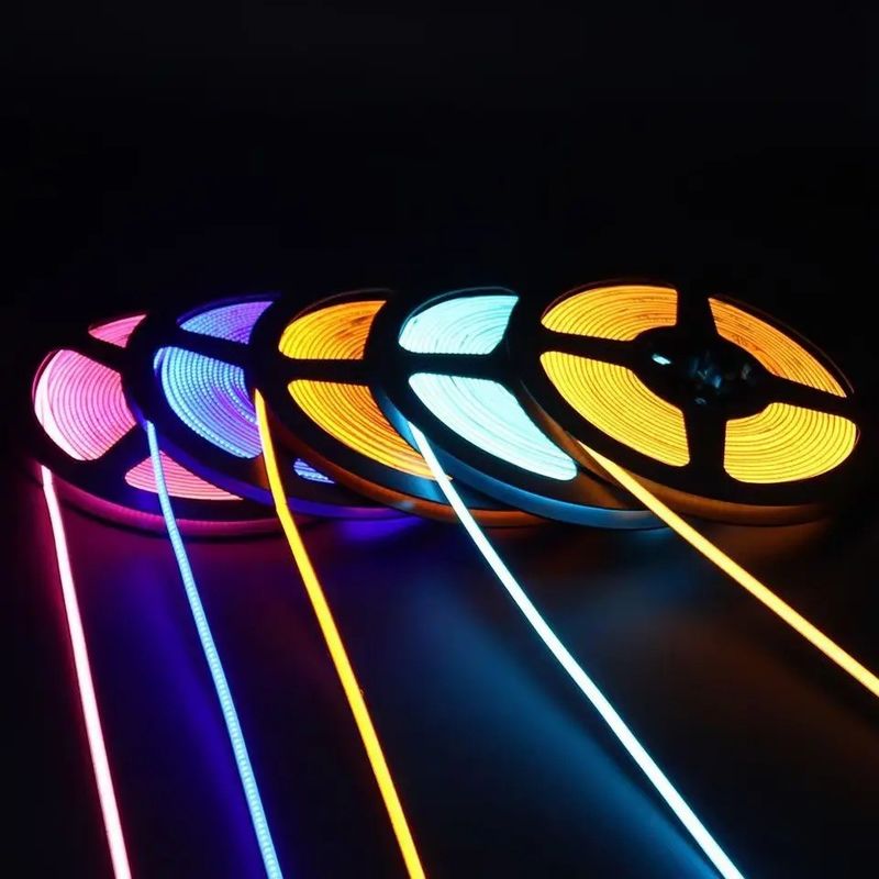 90 Ra CRI COB RGB LED Strip Light Non-Waterproof 12V 24V untuk Layanan Solusi Pencahayaan
