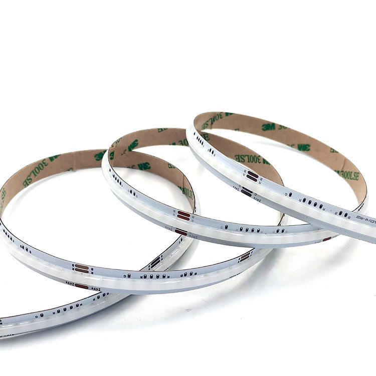 8mm 576 led RGB COB LED Strip Densitas Tinggi untuk 12v 24V IP20 Smart Strip Lighting