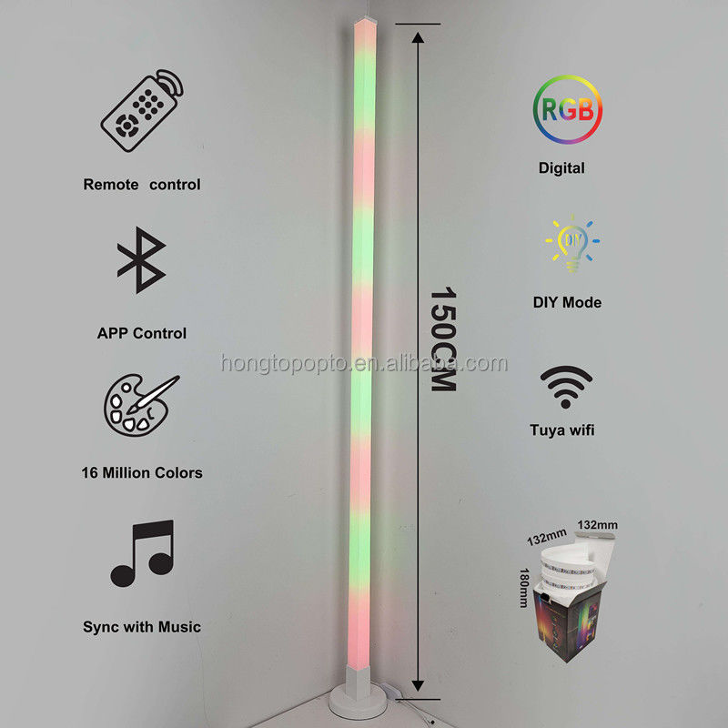 Atmosphere Smart Bluetooth Led Lampu Lantai dengan USB Port dan Dimmable Stand Lampu Lantai