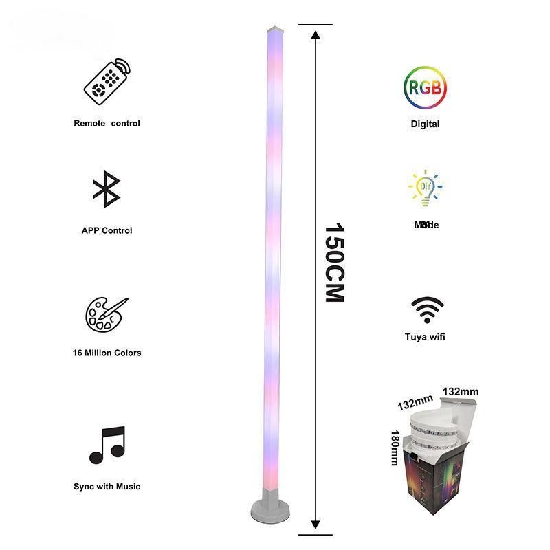 2024 Atmosphere Smart Home Light Rgb Led Floor Lamp dengan dasar besi dan remote control