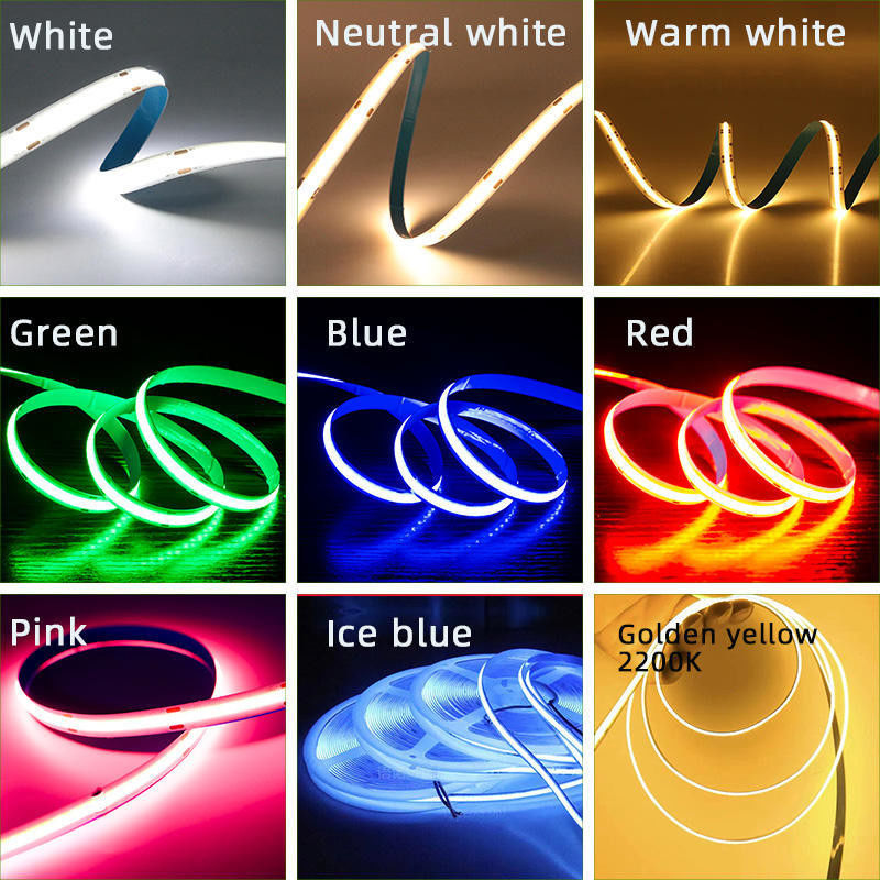 3000K/4000K/6000K Suhu Warna LED Strip Dimmable COB untuk Cabinet Lighting