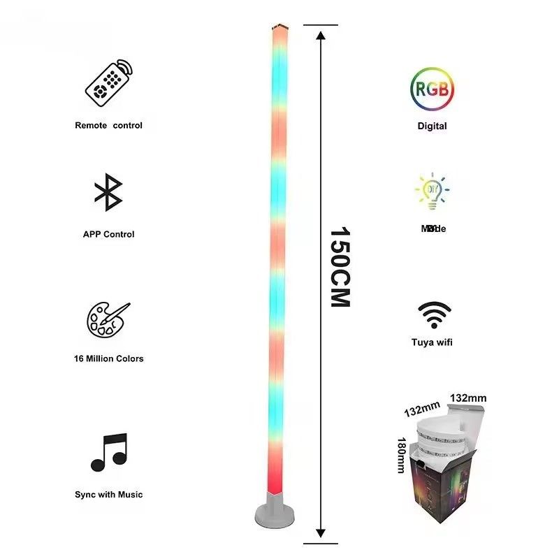 DIY Atmosphere Smart Home Light Rgb Led Floor Corner Lamp dengan IR Remote Control