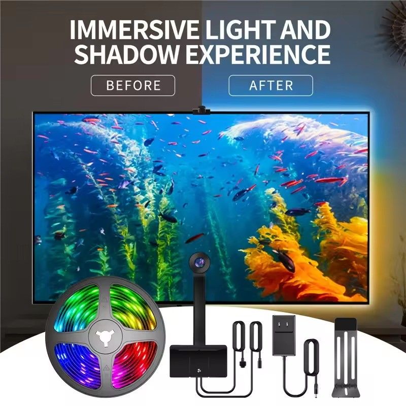 Teknologi Konektivitas DC Wifi Immersion TV LED Lampu Belakang untuk 65-75 inci Asisten