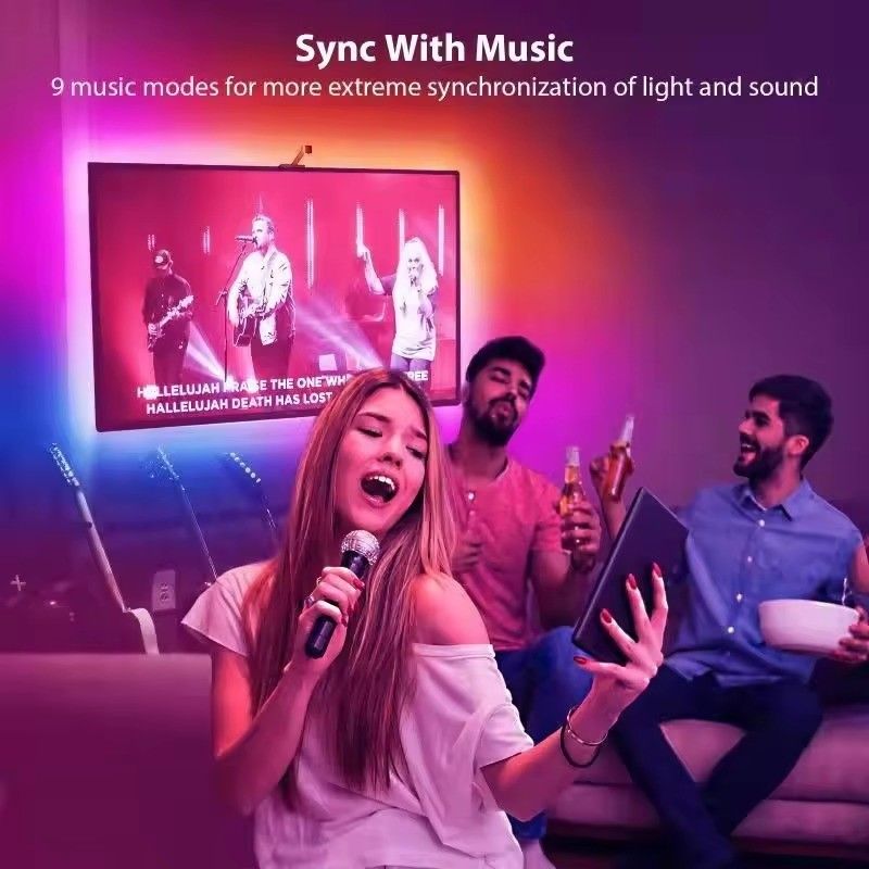 55-65 inci Alexa Google Home Ambient Smart App Wifi Immersion TV LED Lampu Belakang 3.8m 12.5ft ROLL dengan Kamera