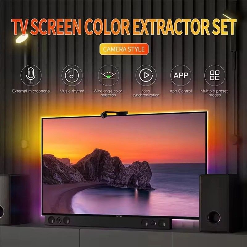 LED Tipe Smd5050 Led Chip Atmosphere 16,4ft LED Strip Sync to Screen Music untuk Google TV