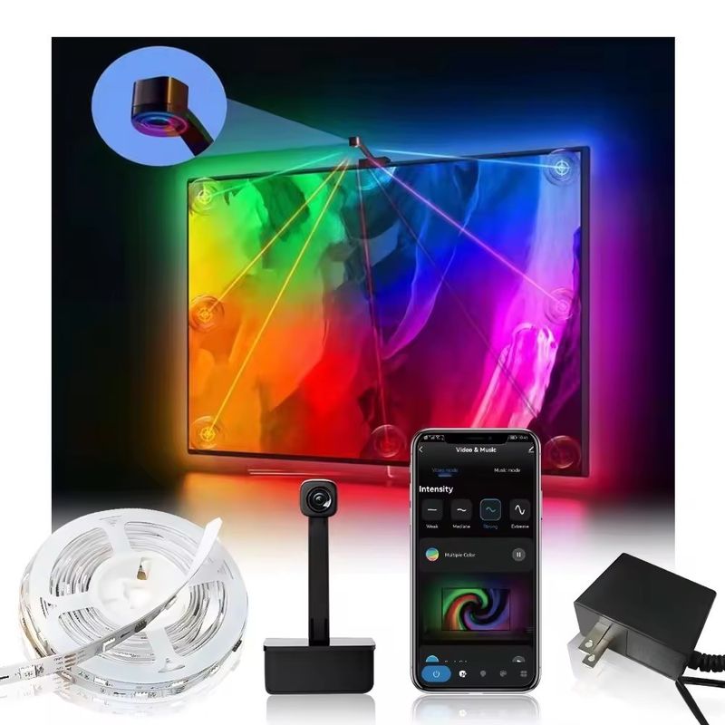 LED Tipe Smd5050 Led Chip Atmosphere 16,4ft LED Strip Sync to Screen Music untuk Google TV