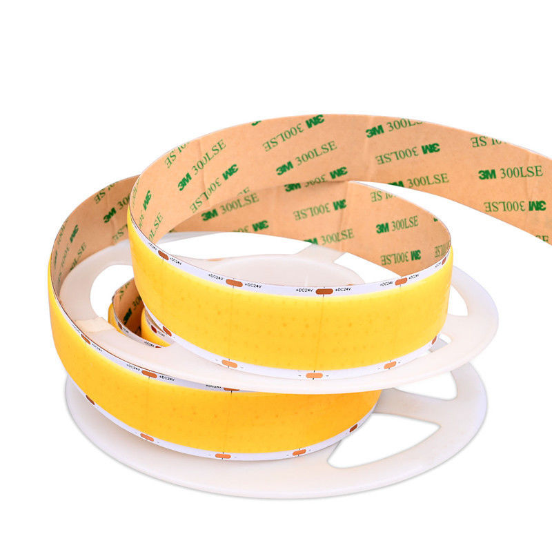 CRI 90 24V Cob strip lampu untuk pencahayaan dalam ruangan bahan tubuh lampu FPC LED RESISTOR