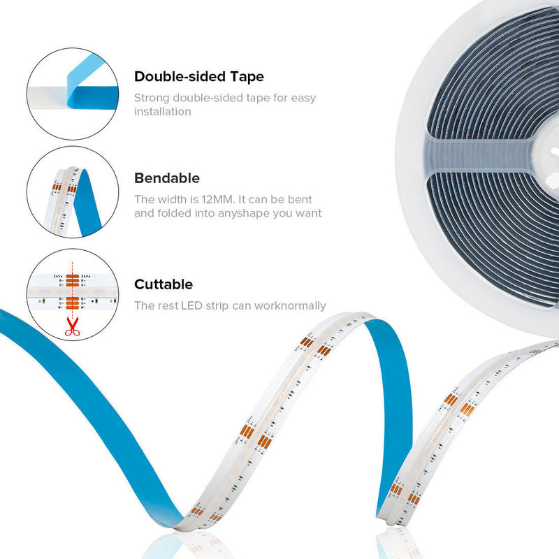50000 Jam Umur RGBCCT COB Lampu Strip LED untuk ruang tamu dan lampu kamar tidur