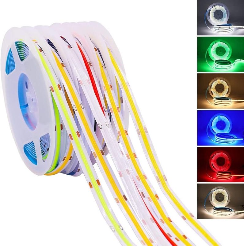 320leds/m 90Ra 5mm Lebar 12V 24V Fleksibel COB LED Strip Light 2700K 3000K 4000K 6000K