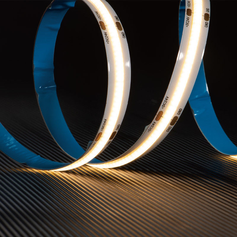 50000 Jam Waktu Kerja Desain 24V COB LED Strip dengan 480 Chip dan Tidak ada penurunan tegangan