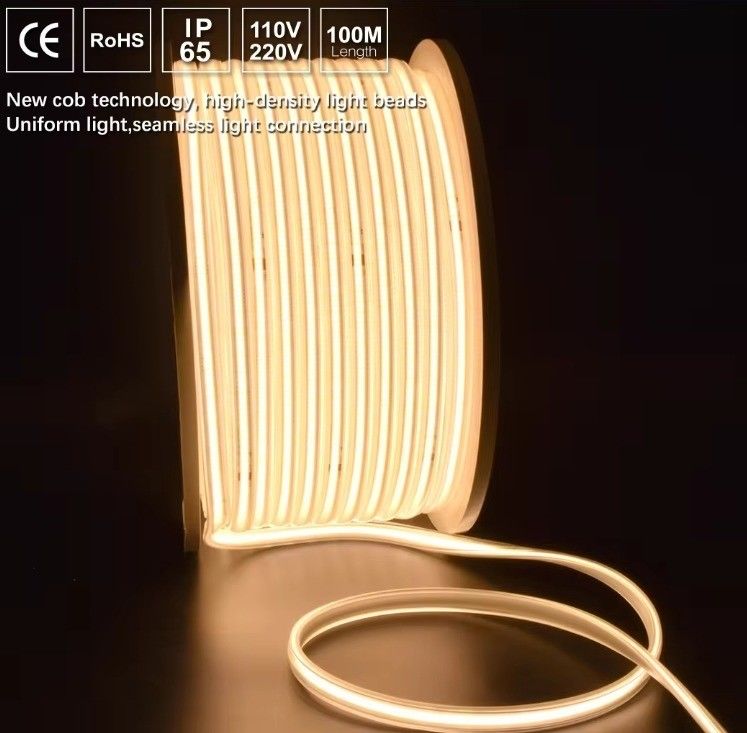COB LED Strip Light Waterproof IP65 220V 110V 2- Suhu Warna 2700K/3000K/4000K/6000K
