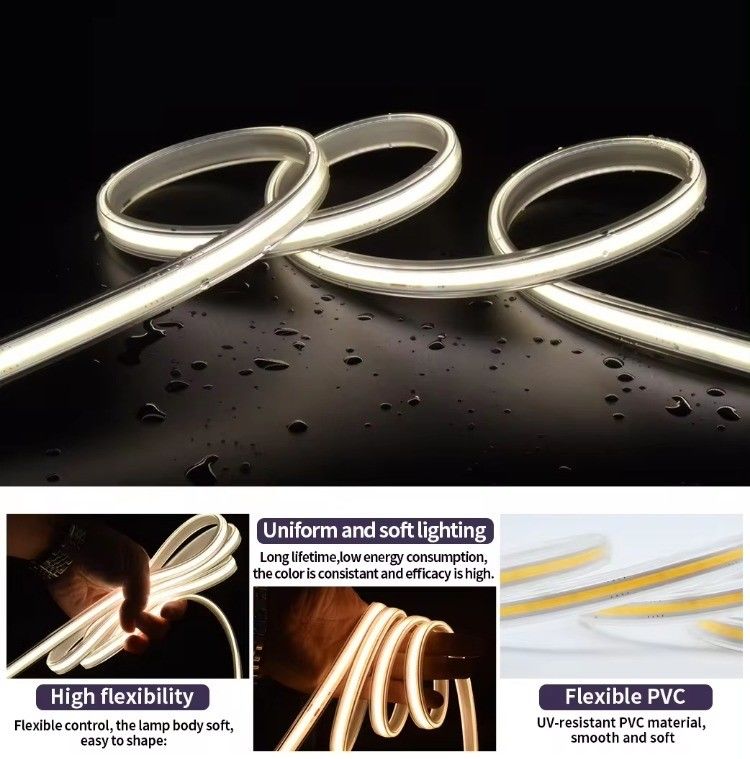 COB LED Strip Light Waterproof IP65 220V 110V 2- Suhu Warna 2700K/3000K/4000K/6000K
