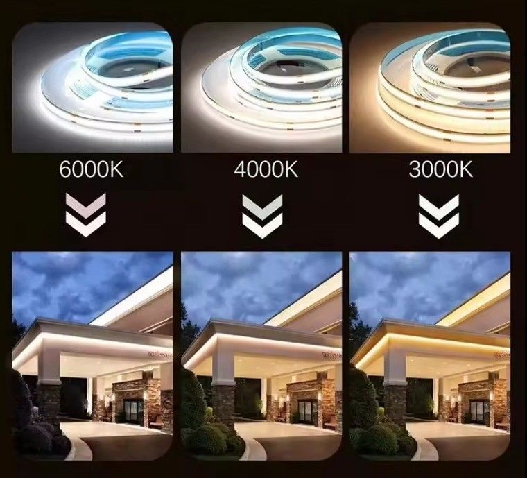 Lampu Strip COB LED Waterproof Outdoor High Voltage dengan rating IP65 dan CRI Ra 80