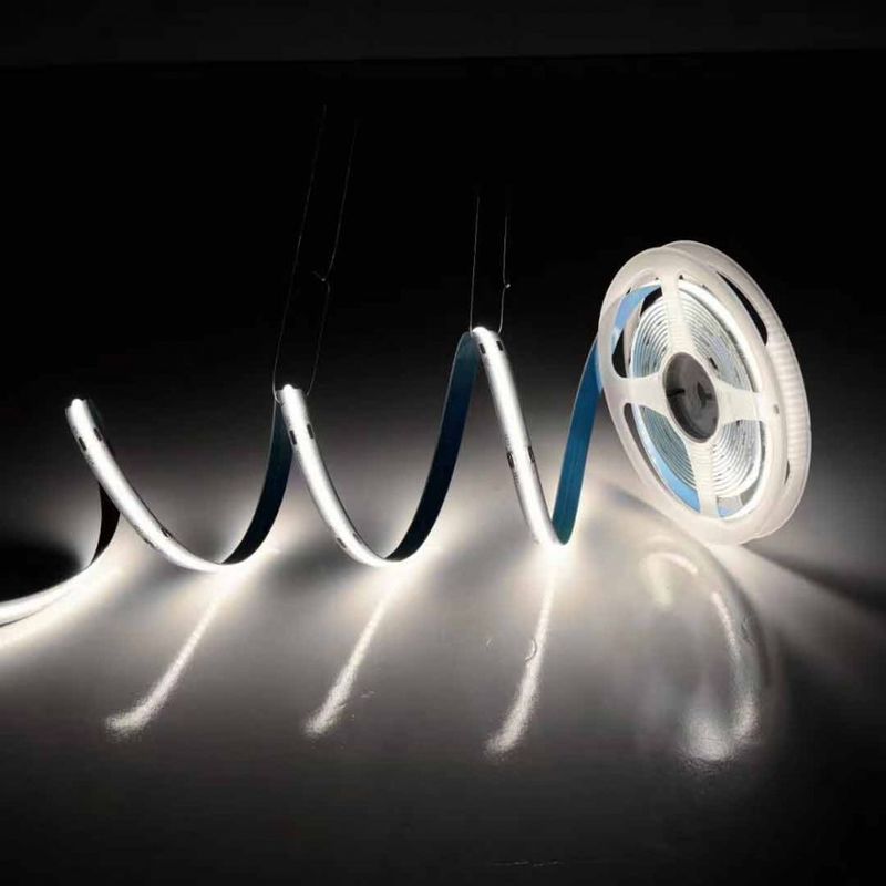 Menghemat energi IP20 COB LED Strip Light 8mm PCB 300chips per meter dengan 800lm Luminous Flux