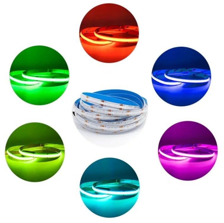 80lm/w 400leds/m Ultra Thin 5V 12V 24V IP20 Putih COB LED Light Strip 3mm 5mm Lebar Putih Biru Merah Hijau FCOB LED Strip
