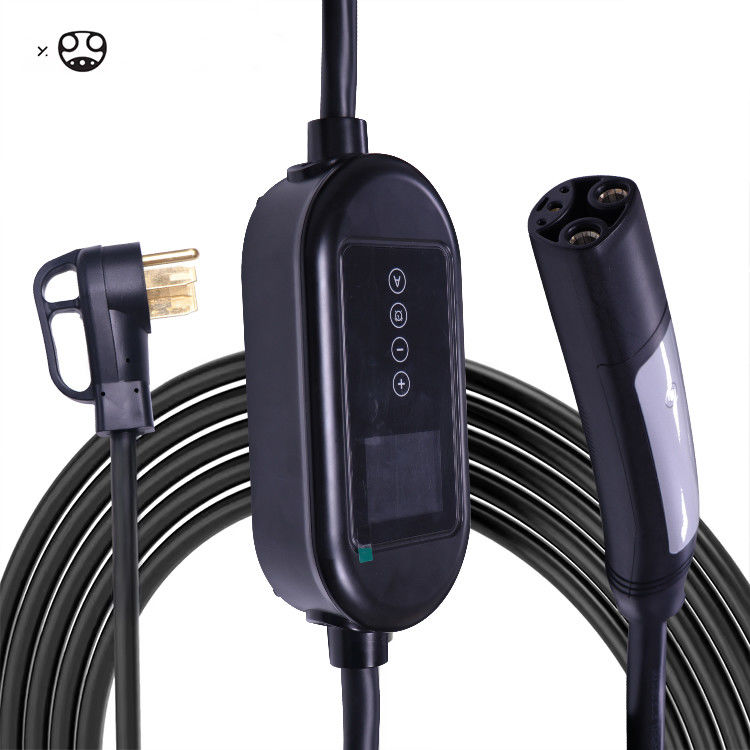 16A 3.7kW 1 Phase EV Charger dengan Kabel Waterproof untuk Kendaraan Listrik Putih / Hitam Box Tipe Lampu Indikator LCD