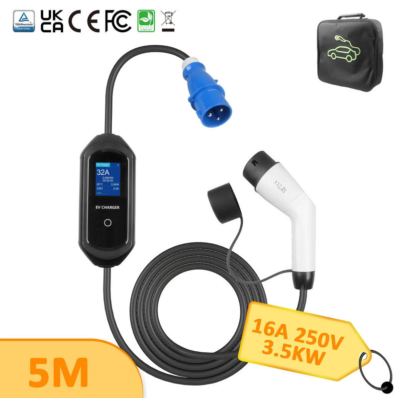 45X28X18 Cm Single Package Size EV Charger untuk mengisi daya dalam kisaran suhu -30C- 55C