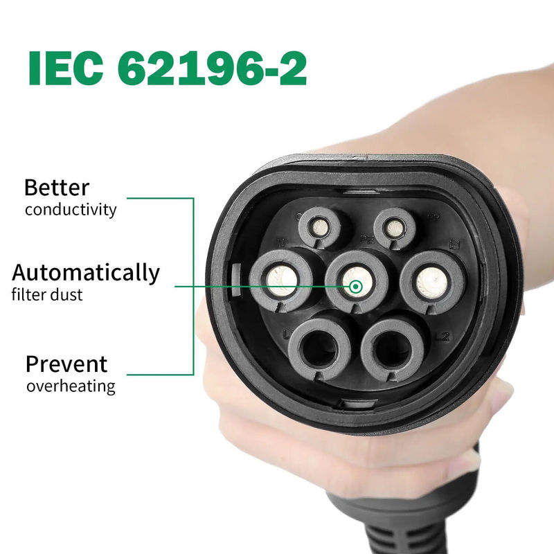 45X28X18 Cm Single Package Size EV Charger untuk mengisi daya dalam kisaran suhu -30C- 55C